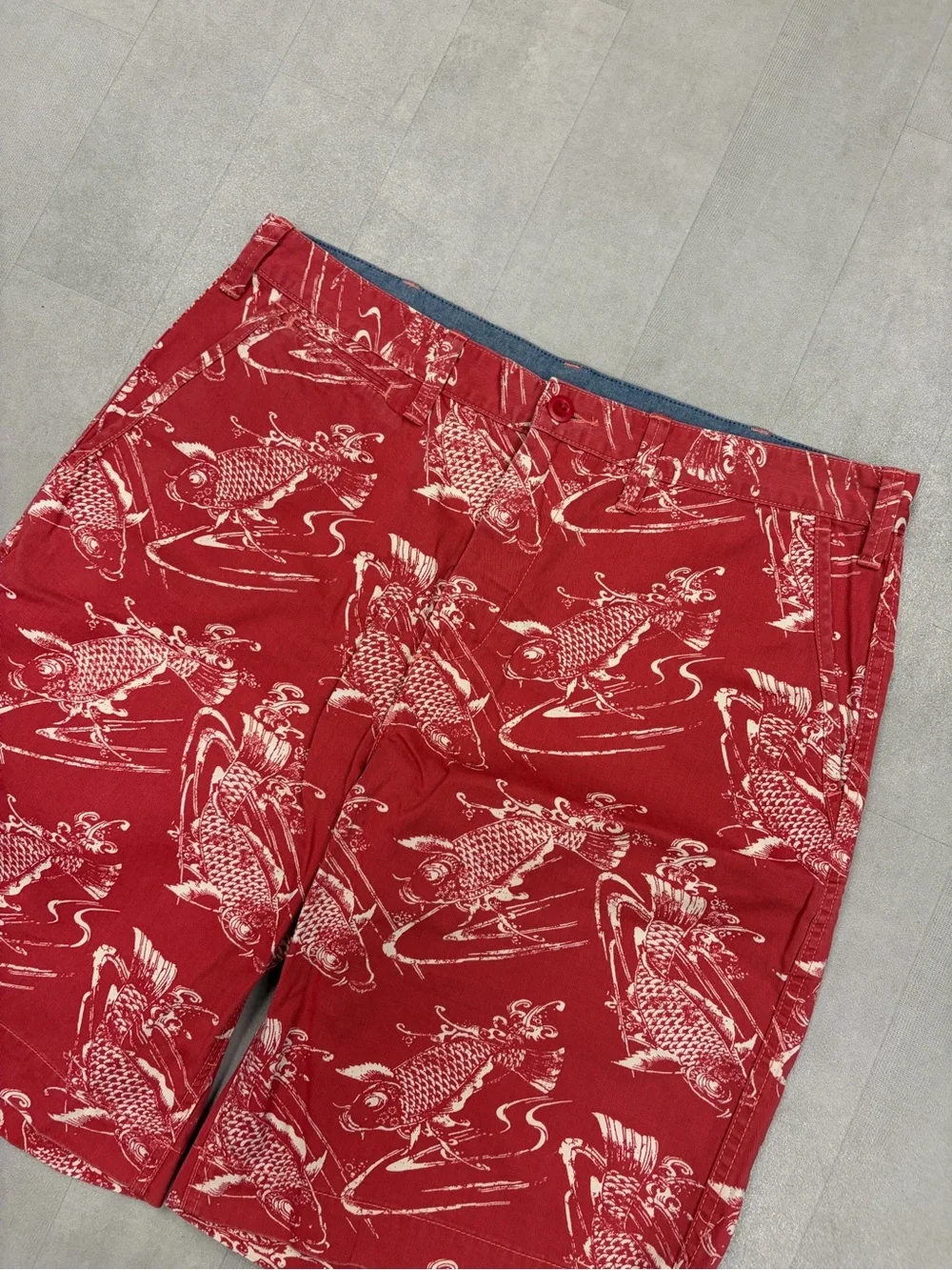 Polo Red Printed Men’s Shorts - Casual Summer Style Sz 34